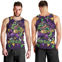 Six Seven Alligator Mardi Gras Men Tank Top 67 Gen Alpha Slang Carnival Beads