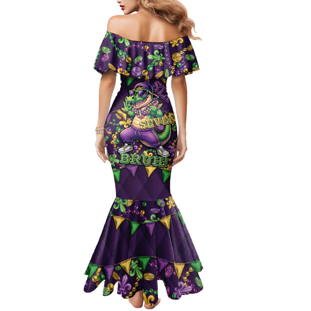 Six Seven Alligator Mardi Gras Mermaid Dress 67 Gen Alpha Slang Carnival Beads