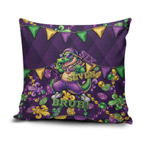 Six Seven Alligator Mardi Gras Pillow Cover 67 Gen Alpha Slang Carnival Beads