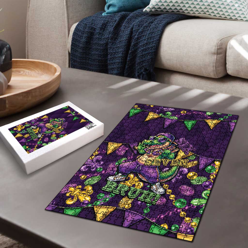 Six Seven Alligator Mardi Gras Puzzle 67 Gen Alpha Slang Carnival Beads