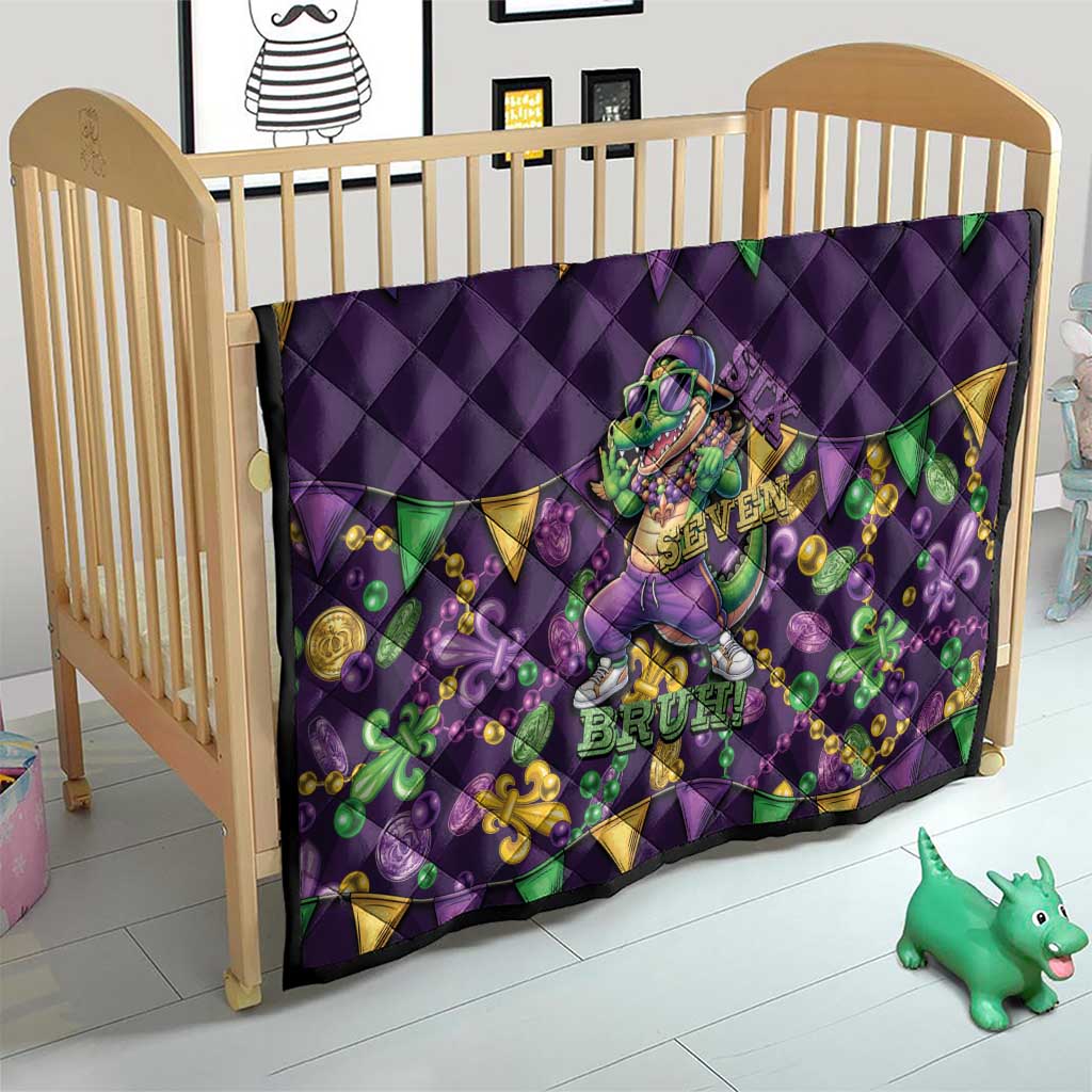 Six Seven Alligator Mardi Gras Quilt 67 Gen Alpha Slang Carnival Beads
