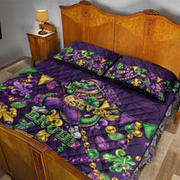 Six Seven Alligator Mardi Gras Quilt Bed Set 67 Gen Alpha Slang Carnival Beads