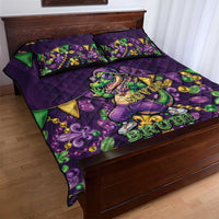 Six Seven Alligator Mardi Gras Quilt Bed Set 67 Gen Alpha Slang Carnival Beads