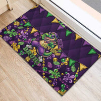 Six Seven Alligator Mardi Gras Rubber Doormat 67 Gen Alpha Slang Carnival Beads