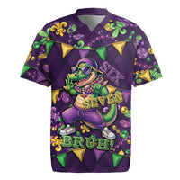 Six Seven Alligator Mardi Gras Rugby Jersey 67 Gen Alpha Slang Carnival Beads