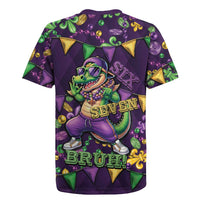 Six Seven Alligator Mardi Gras Rugby Jersey 67 Gen Alpha Slang Carnival Beads