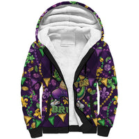 Six Seven Alligator Mardi Gras Sherpa Hoodie 67 Gen Alpha Slang Carnival Beads