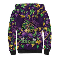 Six Seven Alligator Mardi Gras Sherpa Hoodie 67 Gen Alpha Slang Carnival Beads