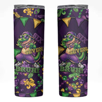 Six Seven Alligator Mardi Gras Skinny Tumbler 67 Gen Alpha Slang Carnival Beads