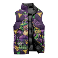 Six Seven Alligator Mardi Gras Sleeveless Puffer Jacket 67 Gen Alpha Slang Carnival Beads