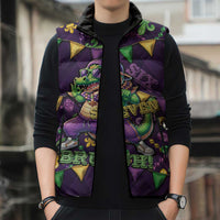 Six Seven Alligator Mardi Gras Sleeveless Puffer Jacket 67 Gen Alpha Slang Carnival Beads