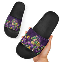 Six Seven Alligator Mardi Gras Slide Sandals 67 Gen Alpha Slang Carnival Beads