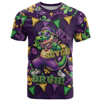 Six Seven Alligator Mardi Gras T Shirt 67 Gen Alpha Slang Carnival Beads