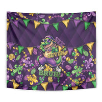 Six Seven Alligator Mardi Gras Tapestry 67 Gen Alpha Slang Carnival Beads