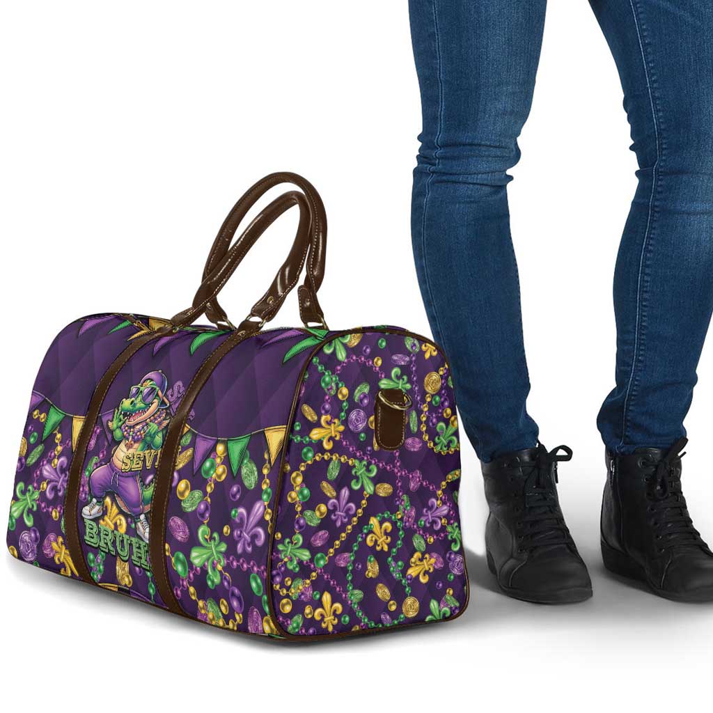Six Seven Alligator Mardi Gras Travel Bag 67 Gen Alpha Slang Carnival Beads