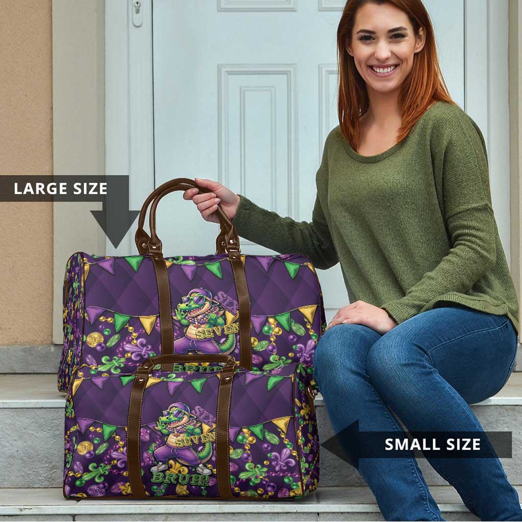 Six Seven Alligator Mardi Gras Travel Bag 67 Gen Alpha Slang Carnival Beads