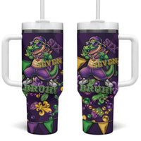 Six Seven Alligator Mardi Gras Tumbler With Handle 67 Gen Alpha Slang Carnival Beads