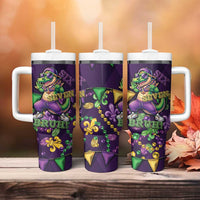 Six Seven Alligator Mardi Gras Tumbler With Handle 67 Gen Alpha Slang Carnival Beads