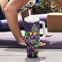 Six Seven Alligator Mardi Gras Tumbler With Handle 67 Gen Alpha Slang Carnival Beads