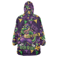 Six Seven Alligator Mardi Gras Wearable Blanket Hoodie 67 Gen Alpha Slang Carnival Beads