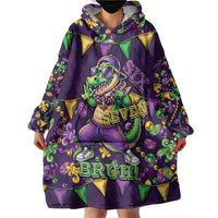 Six Seven Alligator Mardi Gras Wearable Blanket Hoodie 67 Gen Alpha Slang Carnival Beads