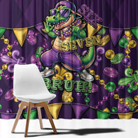 Six Seven Alligator Mardi Gras Window Curtain 67 Gen Alpha Slang Carnival Beads