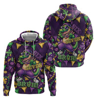 Six Seven Alligator Mardi Gras Zip Hoodie 67 Gen Alpha Slang Carnival Beads