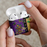 Voodoo Doll Mardi Gras AirPods Case Throw Me Something Mister Glitter Effect
