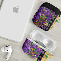 Voodoo Doll Mardi Gras AirPods Case Throw Me Something Mister Glitter Effect