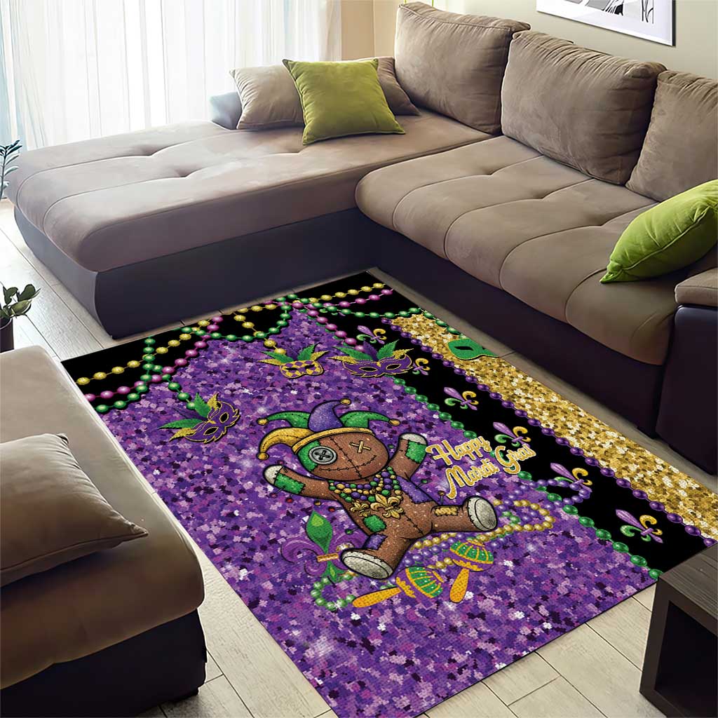 Voodoo Doll Mardi Gras Area Rug Throw Me Something Mister Glitter Effect
