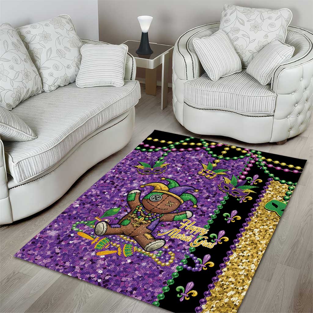 Voodoo Doll Mardi Gras Area Rug Throw Me Something Mister Glitter Effect