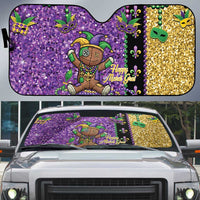 Voodoo Doll Mardi Gras Auto Sun Shade Throw Me Something Mister Glitter Effect