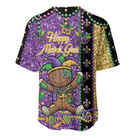 Voodoo Doll Mardi Gras Baseball Jersey Throw Me Something Mister Glitter Effect