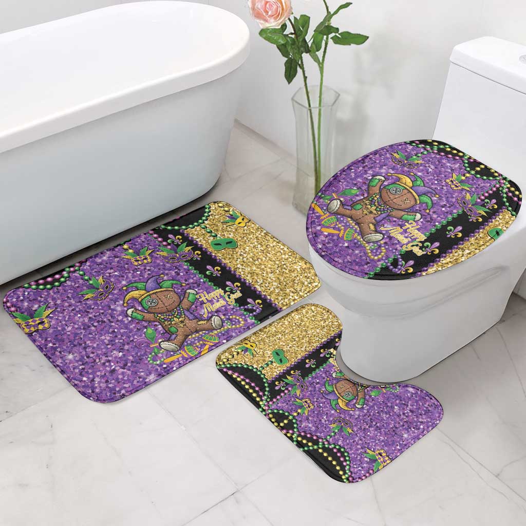Voodoo Doll Mardi Gras Bathroom Set Throw Me Something Mister Glitter Effect
