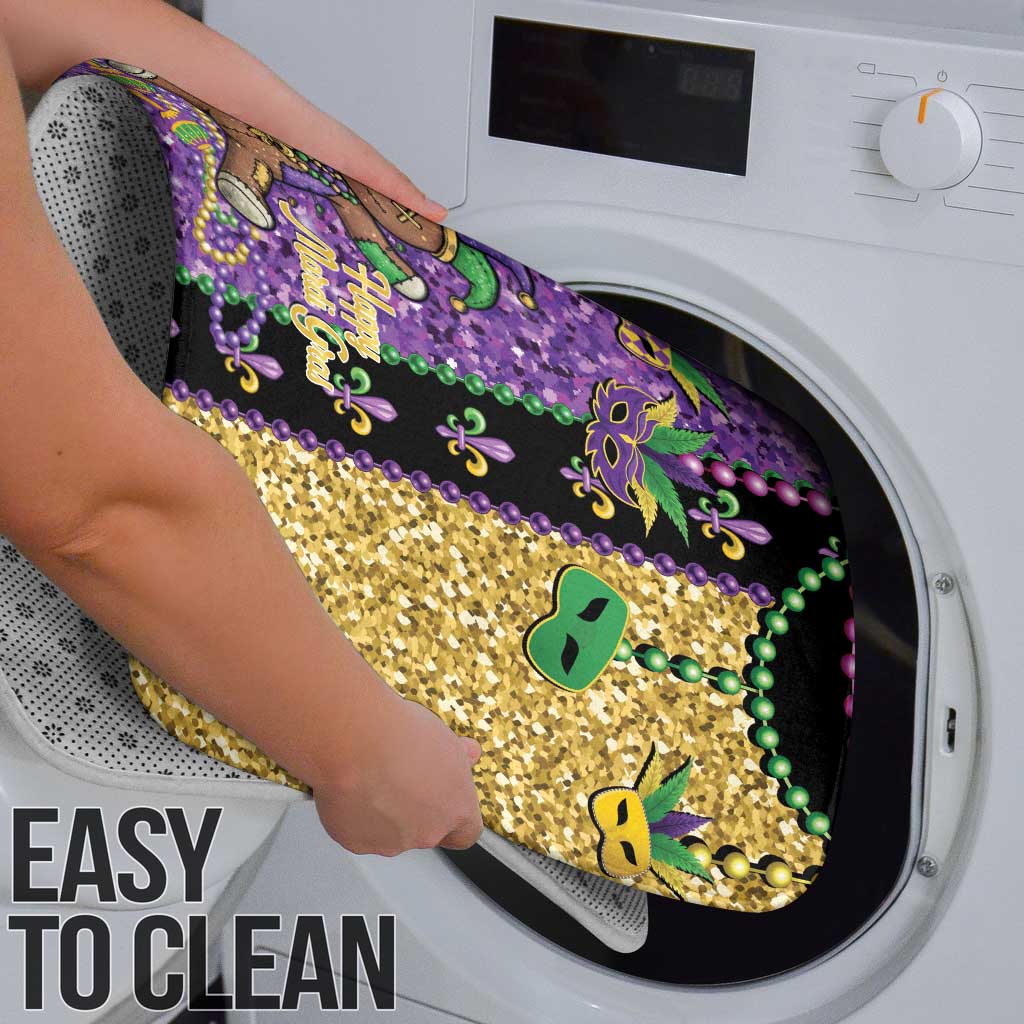 Voodoo Doll Mardi Gras Bathroom Set Throw Me Something Mister Glitter Effect