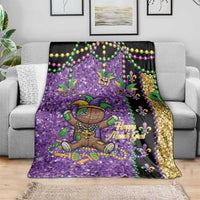 Voodoo Doll Mardi Gras Blanket Throw Me Something Mister Glitter Effect