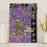 Voodoo Doll Mardi Gras Canvas Wall Art Throw Me Something Mister Glitter Effect