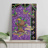 Voodoo Doll Mardi Gras Canvas Wall Art Throw Me Something Mister Glitter Effect