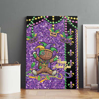 Voodoo Doll Mardi Gras Canvas Wall Art Throw Me Something Mister Glitter Effect