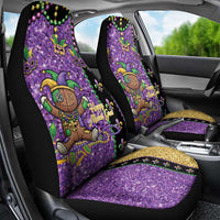 Voodoo Doll Mardi Gras Car Seat Cover Throw Me Something Mister Glitter Effect