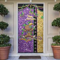 Voodoo Doll Mardi Gras Door Cover Throw Me Something Mister Glitter Effect