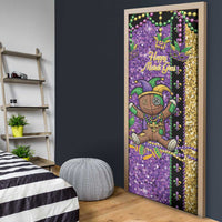 Voodoo Doll Mardi Gras Door Cover Throw Me Something Mister Glitter Effect