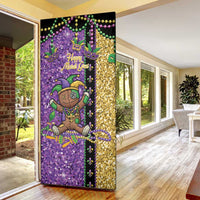 Voodoo Doll Mardi Gras Door Cover Throw Me Something Mister Glitter Effect