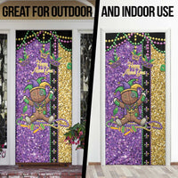 Voodoo Doll Mardi Gras Door Cover Throw Me Something Mister Glitter Effect