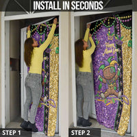 Voodoo Doll Mardi Gras Door Cover Throw Me Something Mister Glitter Effect