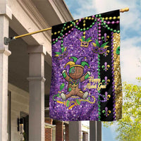 Voodoo Doll Mardi Gras Garden Flag Throw Me Something Mister Glitter Effect