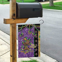Voodoo Doll Mardi Gras Garden Flag Throw Me Something Mister Glitter Effect