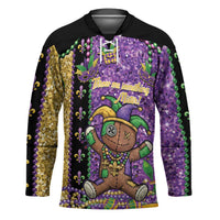 Voodoo Doll Mardi Gras Hockey Jersey Throw Me Something Mister Glitter Effect
