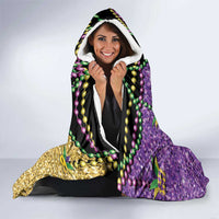 Voodoo Doll Mardi Gras Hooded Blanket Throw Me Something Mister Glitter Effect
