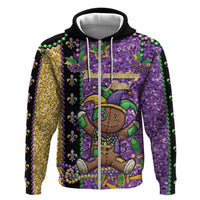 Voodoo Doll Mardi Gras Hoodie Throw Me Something Mister Glitter Effect